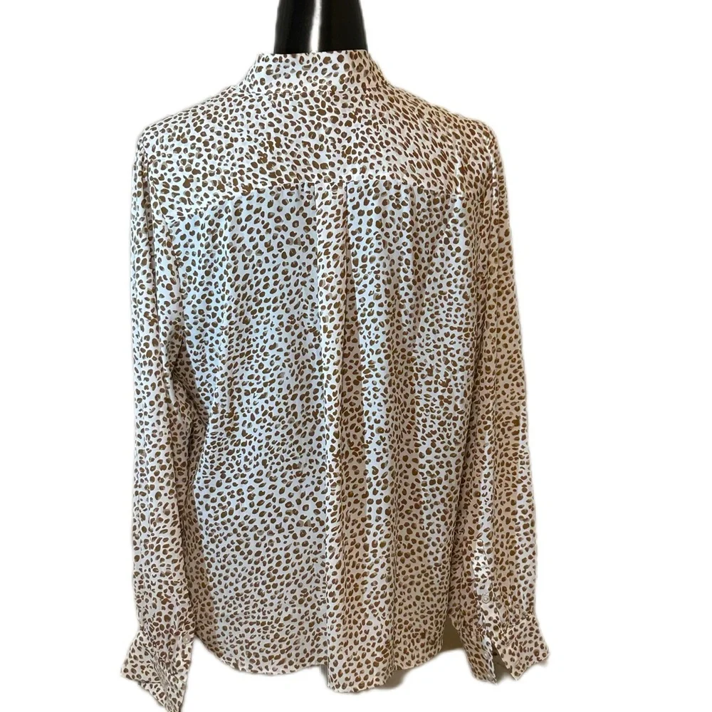 Leopard Print Women's Blouse JCrew Factory - Picture 2 of 4
